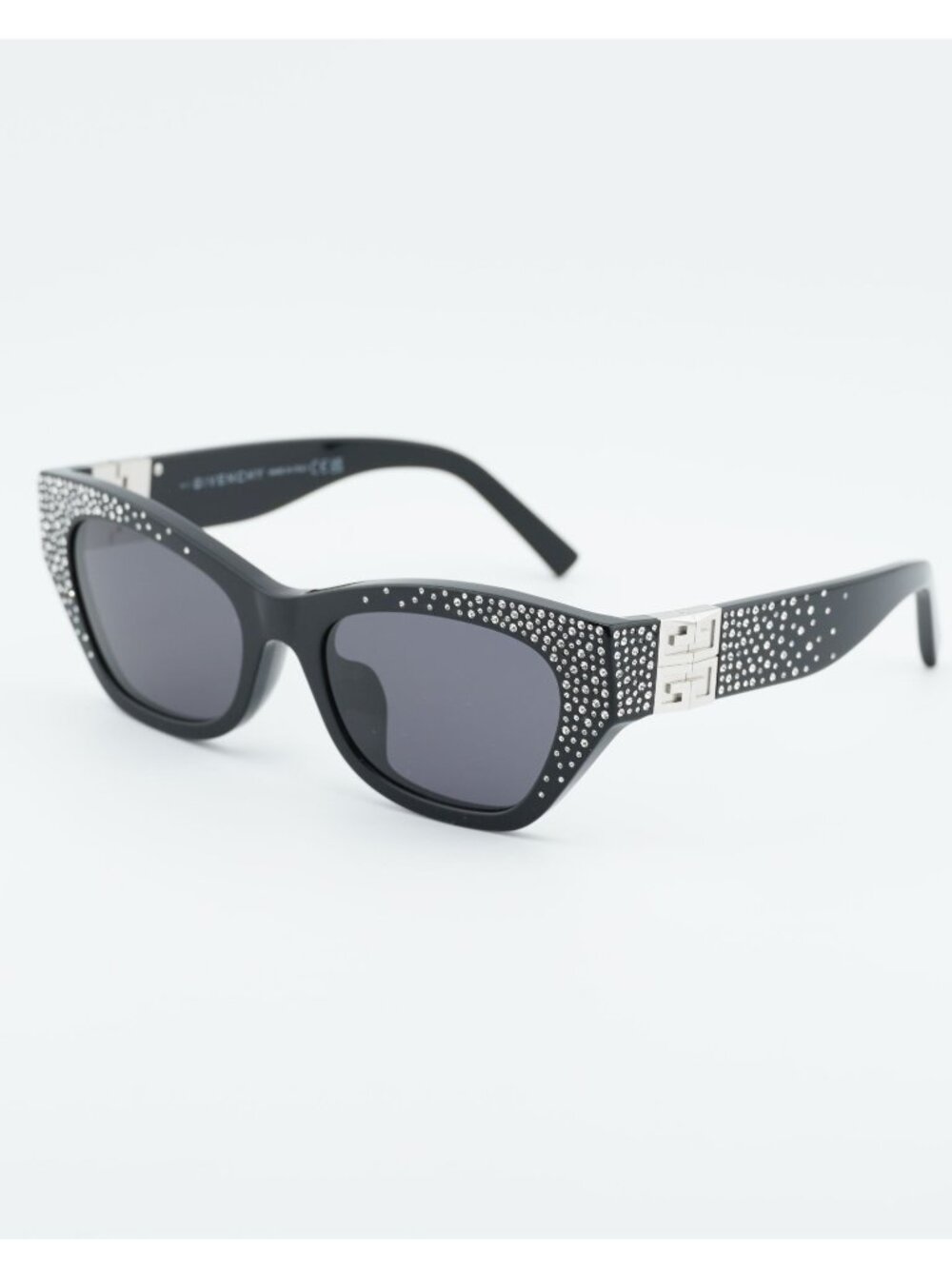 Givenchy GV4019IS 01A Sunglasses Black with Stones Cat Eye Frame, Grey Lenses